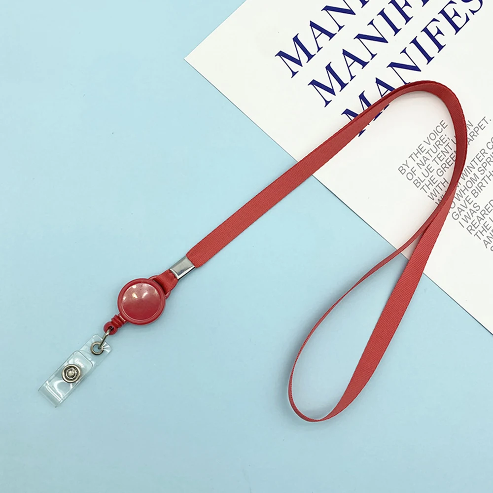 1pcs Lanyard With Retractable Badge Reel Employee Name