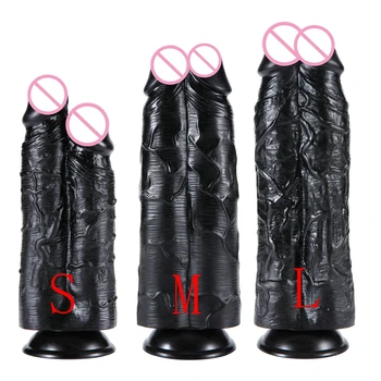 Erotic Big Soft Double Dildo Realistic Suction Cup Large Penis Lesbian 12.4inch Huge Two Dildos For Women Gay Intimacy Sex Toys 1