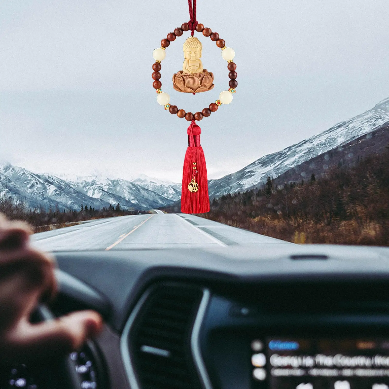 Buddha Statue Hanging Ornament, Car Rearview Mirror Hanging Decoration, Buddha