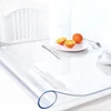 Clear Vinyl Tablecloth Cover, Plastic Table Cover Rectangular, Crystal Clear Plastic Table Cover Protector for Dining Table 2