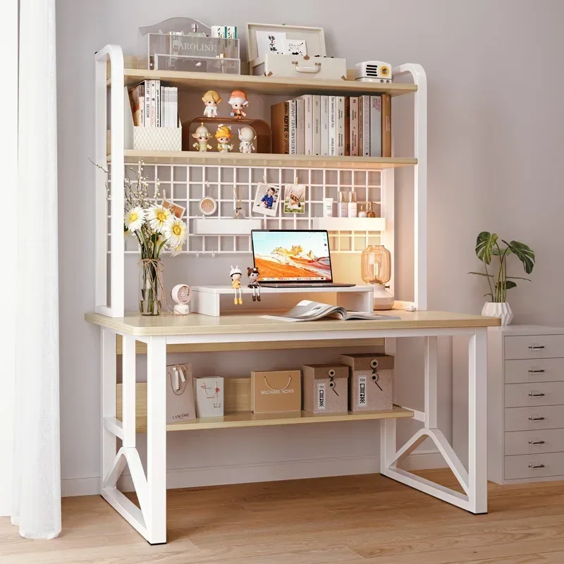 Desk Desktop Computer Desk Bookshelf Integrated Simple Bedroom Student Learning Writing Table Home Des