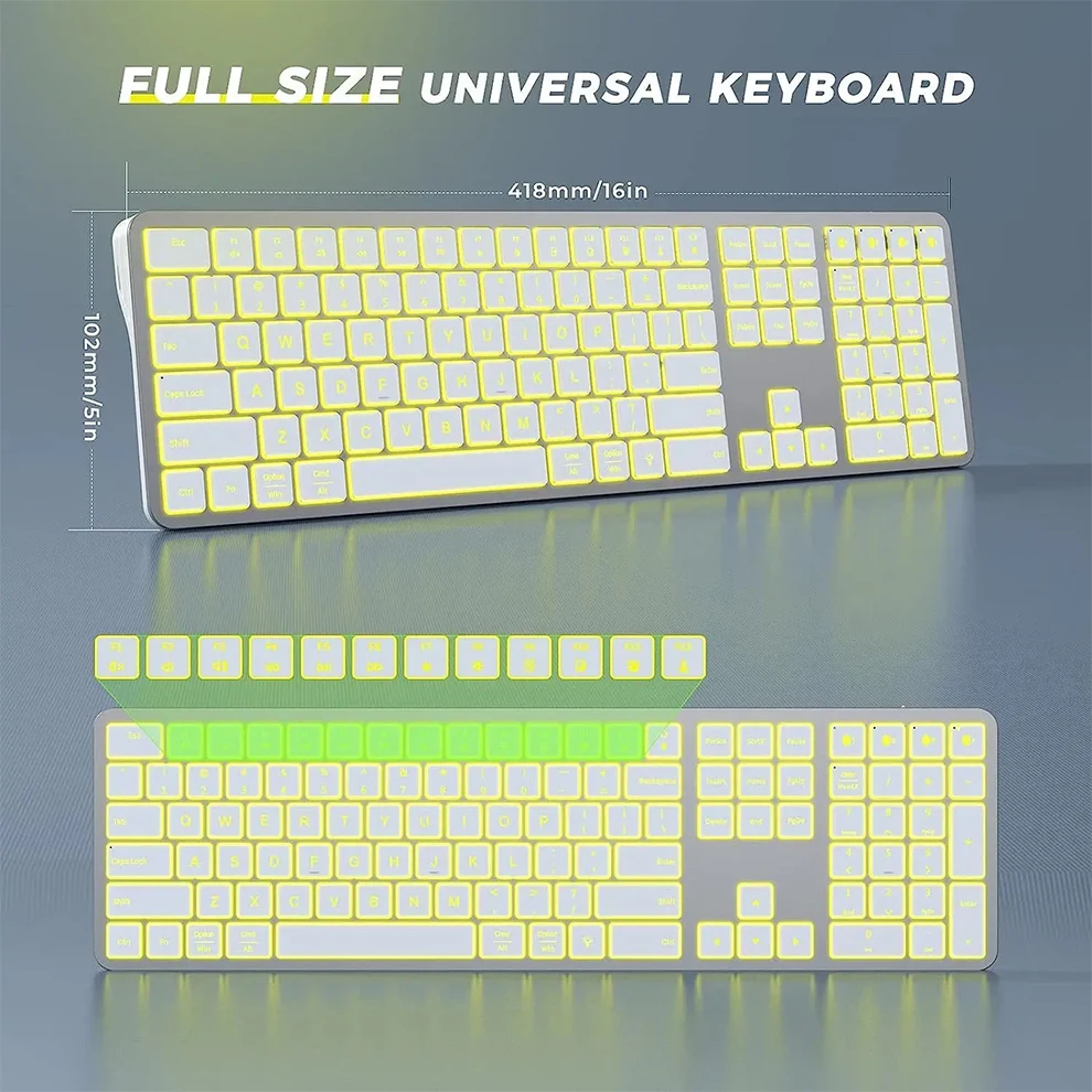 Mofii-rgb Teclado Bluetooth sem Fio Tamanho Completo Multiuso Recarregável Luz de Fundo para Tablet e pc - Imagem 6