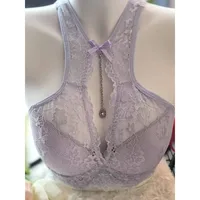 French Style Sexy Strapless Bra Unique Neck Holding Push Up Bra with Removable Pads Short Chic Lingerie for Women MOYISU Sexy AB