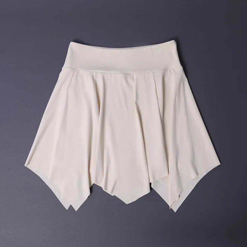 Women's Mint Green Asymmetrical Sport Skirt - Quick-Dry