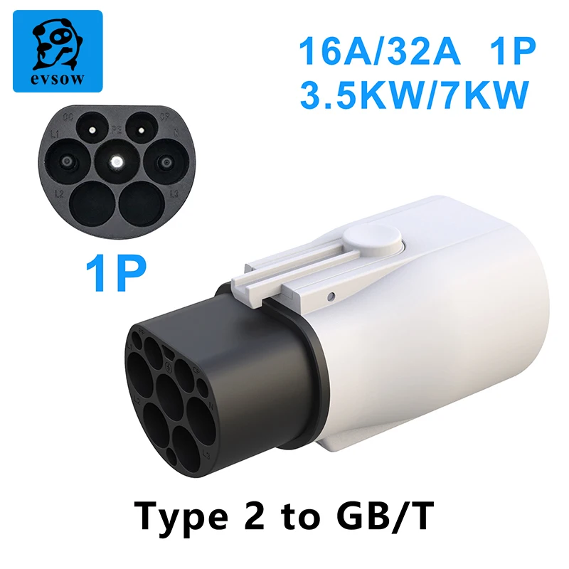 Type 2 To GBT Adapter EV Charger Adapter For Electric Vehicle Charging Transducer EV Connector 16A 32A ev charger adapter
