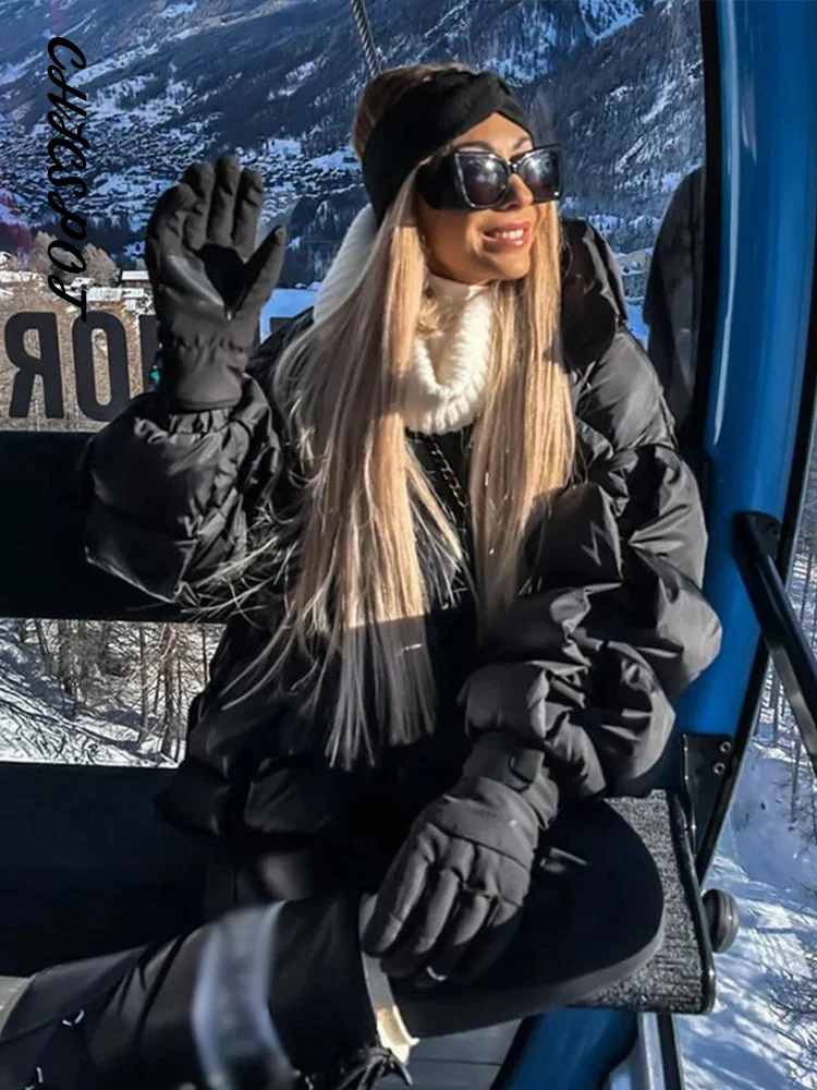 Col montant fermeture éclair Argyle rembourré veste femmes élégant lanterne à manches longues coupe ample poche Bomber manteaux Chic dame vêtements d'extérieur