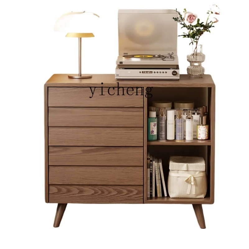 

Tqh Bedroom Tailstock Three-Drawer Storage Cabinet Modern Minimalist Five-Drawer Cabinet Living Room Wall Drawer Locker