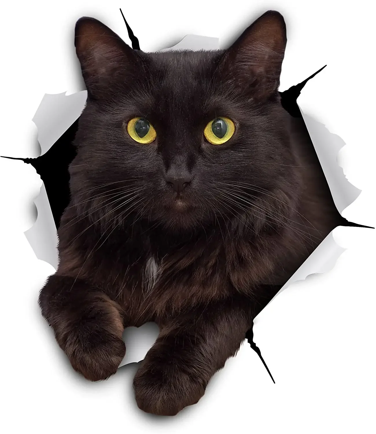 

Car Sticker Black Cat Torn Metal Waterproof Personalized Decal Laptop Truck Motorcycle Auto Accessories PVC,15cm*13cm