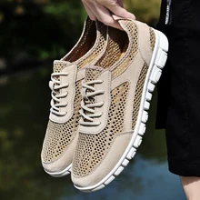 

Men's Summer New Brand Fashion Casual Sport Mesh Shoes Male Breathable Comfy Soft Lace-up Leisure Mesh Sneakers N1-57