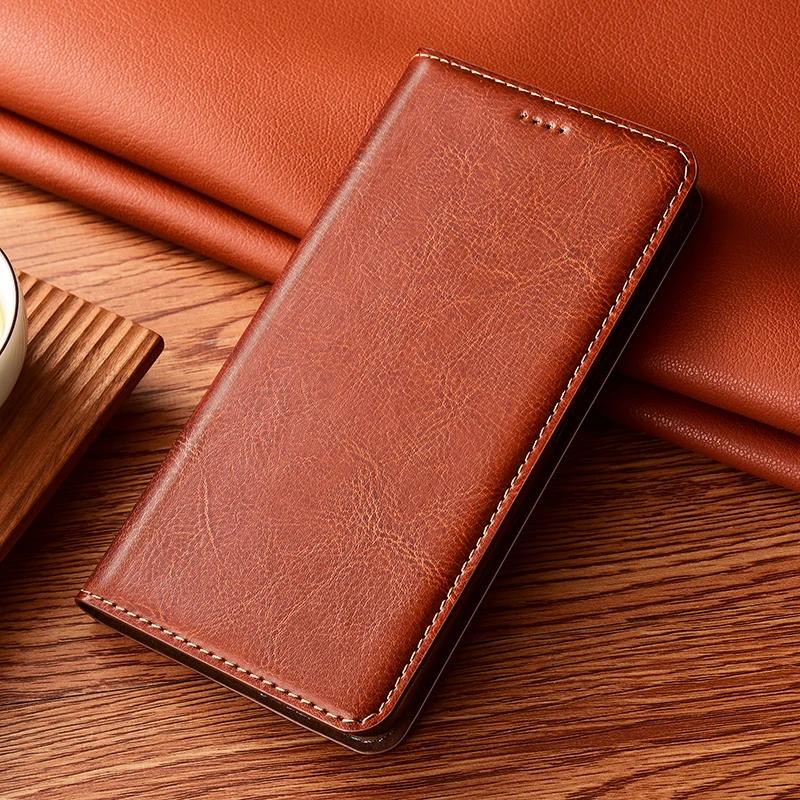 

Phone Case for OPPO Realme C20 C20A C21 C21Y C25 C25Y C25s C30 C31 C35 Crazy Horse Genuine Leather Magnetic Flip Cover