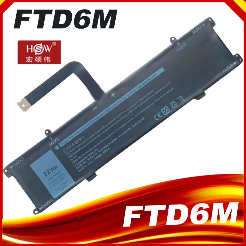 

FTD6M 06HHW5 K17M-BK-US 6HHW5 K17M Laptop Battery For Dell Latitude 7285 2-IN-1 Keyboard E7285 7.6V 22Wh/2750mAh