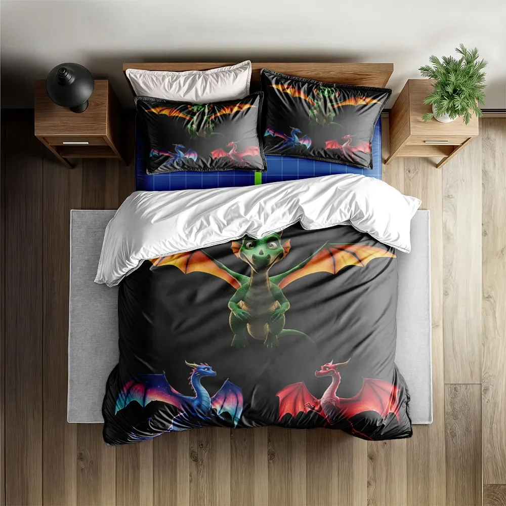 Angry Phenix Dragon Duvet Cover Set King Queen Double Full Twin Single Size Bed Linen Set