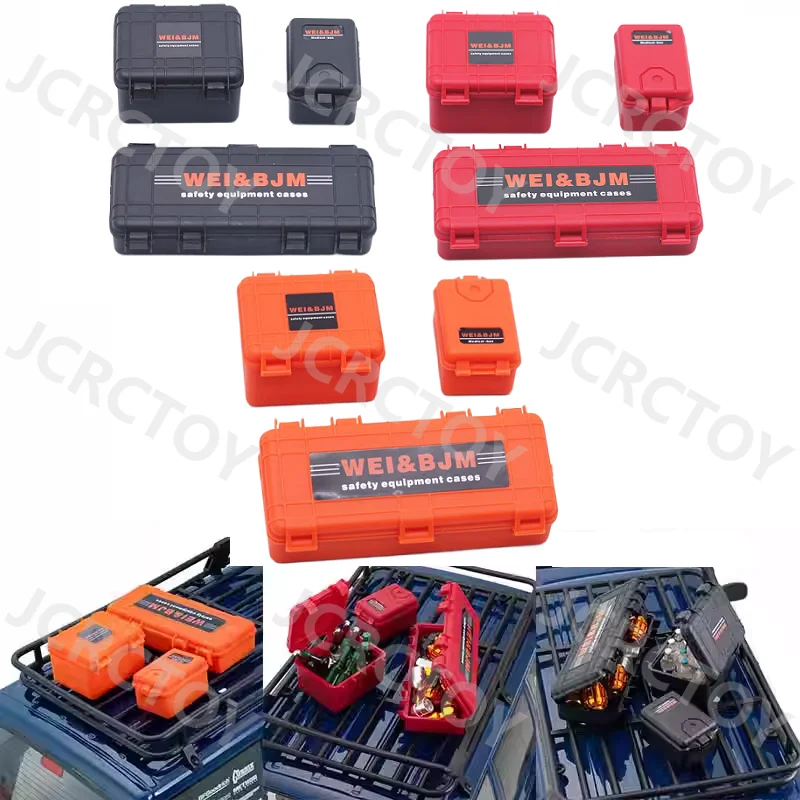 

3 шт., пластиковые Пластиковые боксы для хранения в багажнике, модель декора для 1/10 TRX4 TRX6 SCX10 D90 TF2 Yikong MST Recat RC Crawler Car