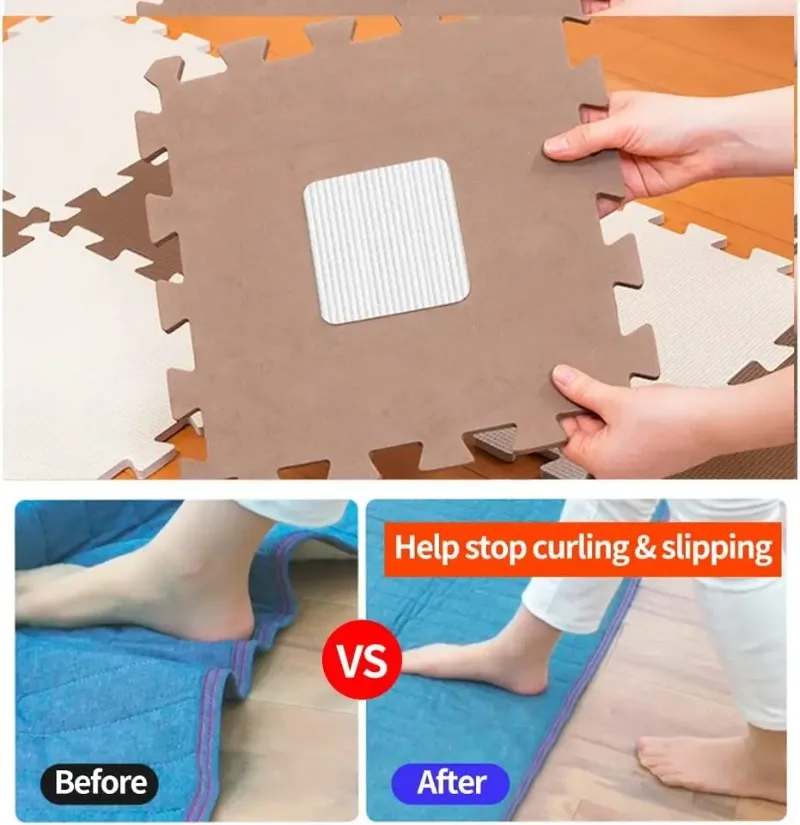 Rug Grippers for Hardwood Floors, Non Slip Reusable Rug Pad, Super Sticky  Fix The Carpet in Place, Washable, Easy to Peel, Leave No Traces, Carpet