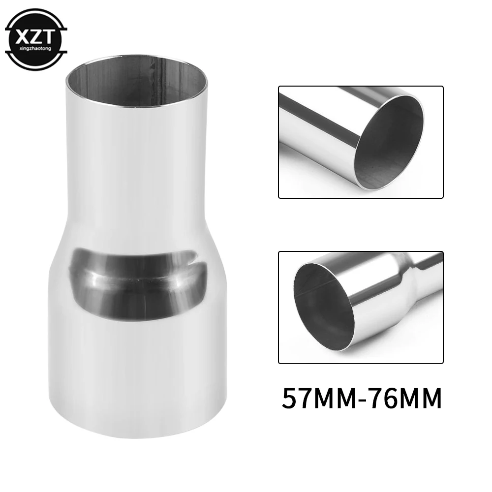 51mm 63mm 57mm 76mm Universal Stainless Steel Car Exhaust Reducer Connector Pipe Tube Adapter Exhaust Assembly Car Accessories exhaust assembly
