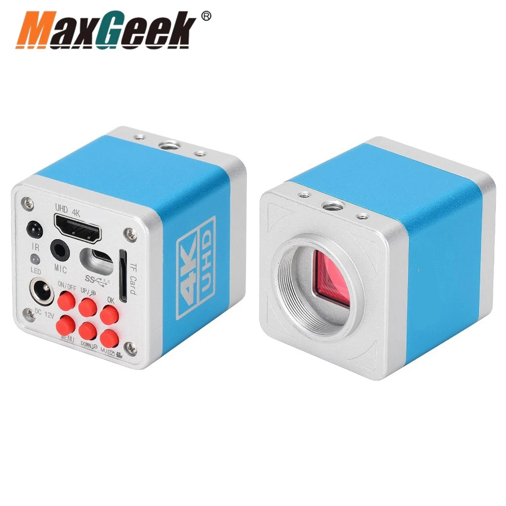 Maxgeek HAYEAR HY-6110 4K UHD 디지털 현미경 카메라, HDMI 호환 카메라, USB 산업용 전자 카메라, 32G TF 카드 포함