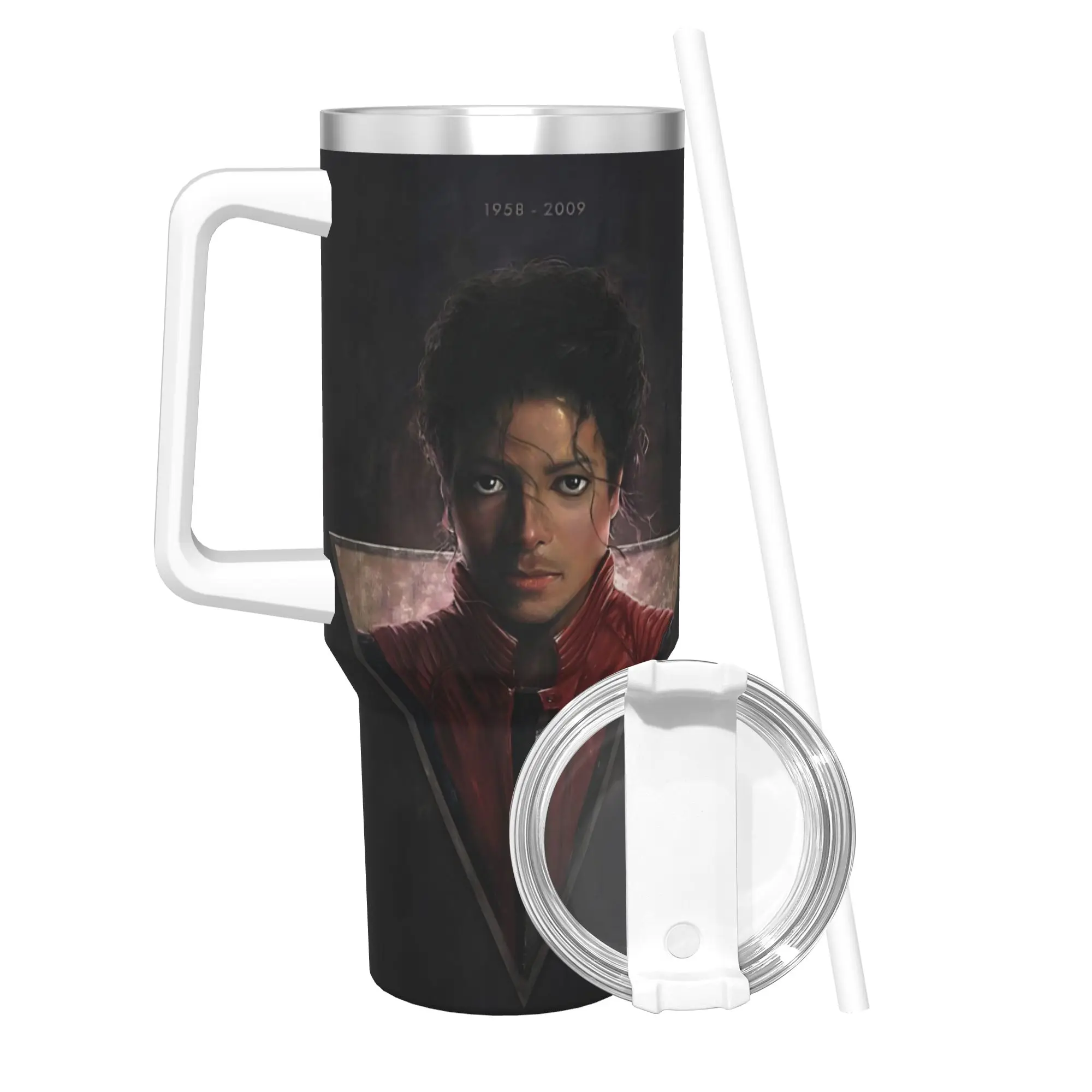 Stainless Steel Tumbler MJ King Of Pop Michael J-jackson Mugs Cup With Straws  Travel Cold and Hot Water Bottle Thermal Cups
