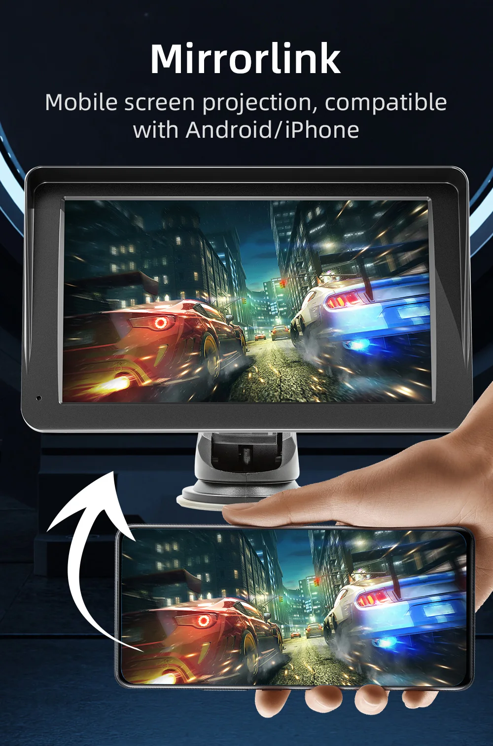 Se298d9b0ea1345ecaa5c36b796011767q Portable Car Radio Multimedia Video Player 7 Inch Wireless Carplay Android Touch Screen Universal Car Intelligent Systems