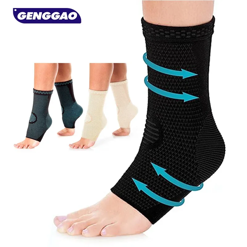 

1 Pair Compression Ankle Sleeves - Ankle Support Stabilizer for Achilles Tendonitis,Plantar Fasciitis,Swelling,Arthritis, Sports