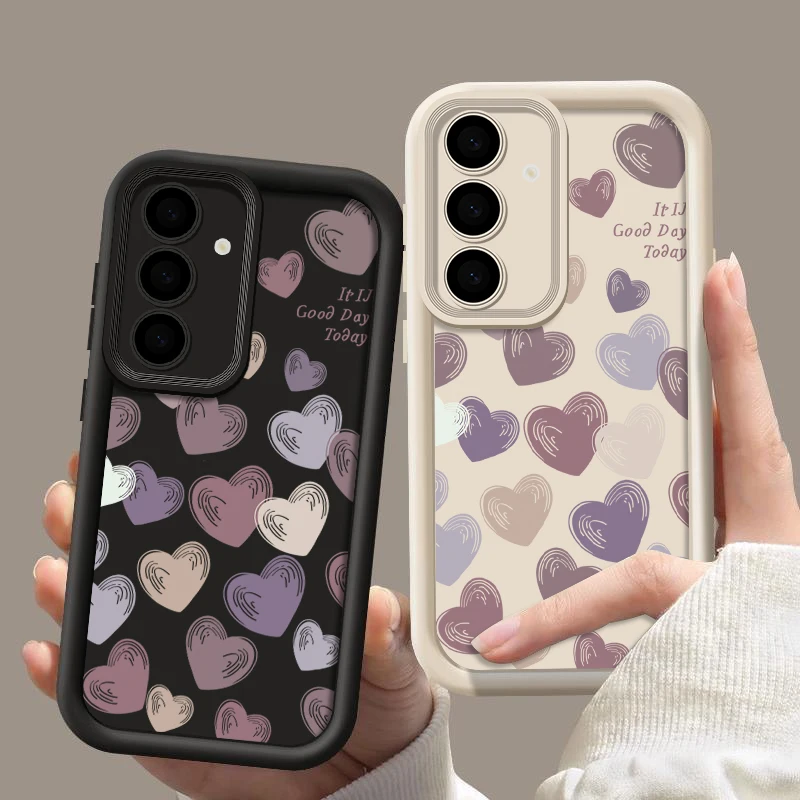 Candy Color Love Hearts Phone Case - Stylish and Protective Cover