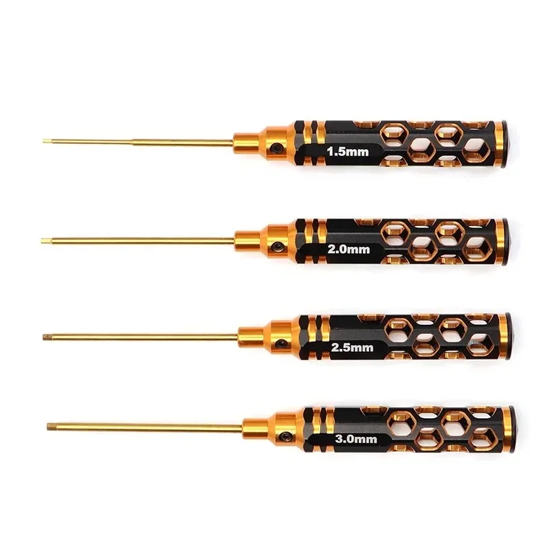 Kit de tournevis hexagonaux de précision pour drone FPV, embouts de 1.5, 2.0, 2.5 et 3.0 mm.