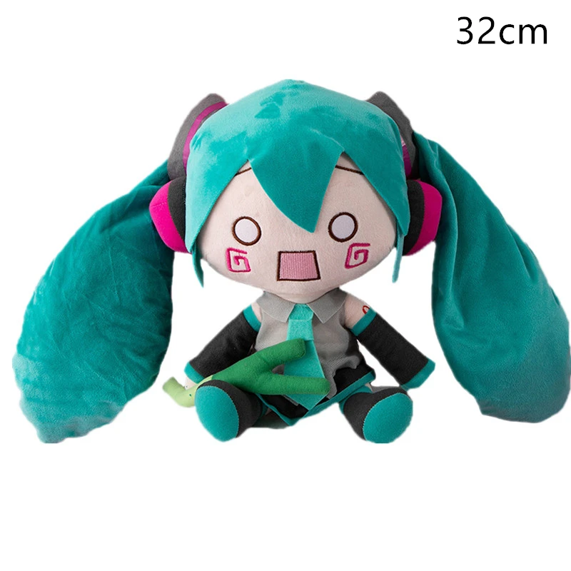 Anime japonês hatsune miku boneca de pelúcia kawaii menina bonita