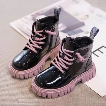 Fashion Kids Boots for Girls British Style Child Toddler Girl Combat Boots Warm Waterproof Boys High Boots 1-15 Years Old 1