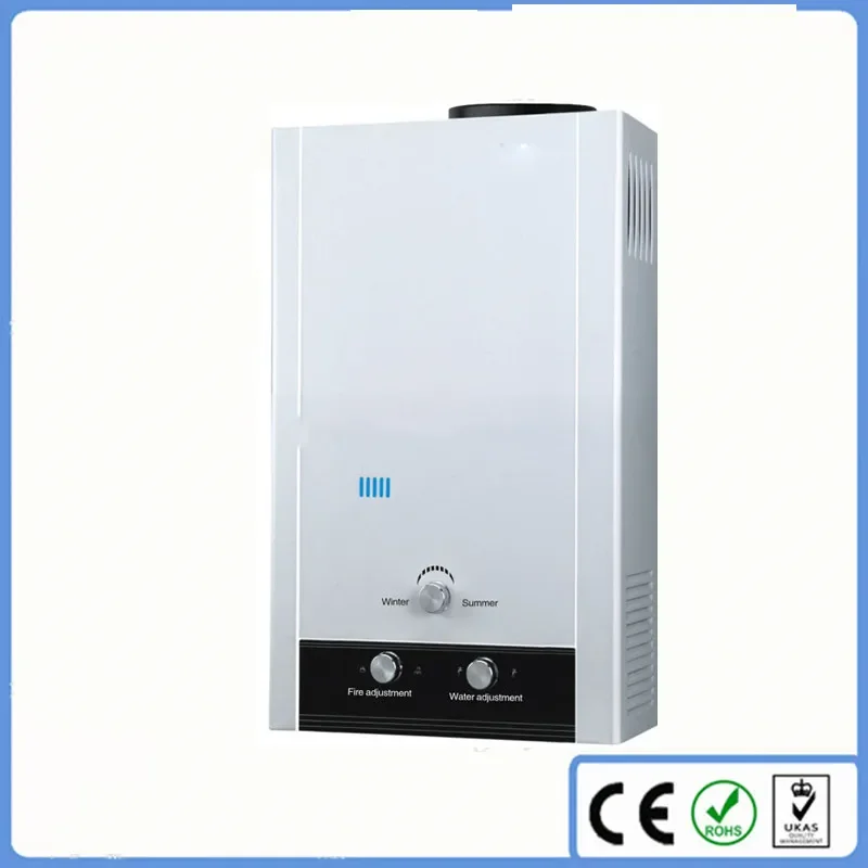 Multiple capacity options gas water heater Silver Instant Gas Geyser for Shower for hotel domestic low pressure gas geyser