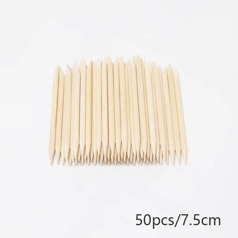 Nail Art Orange Wood Cuticle Sticks - Precision Manicure Tools for Gel Polish and Nail Design