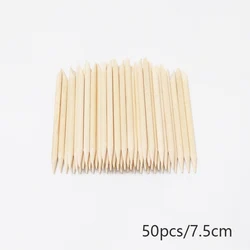 Nail Art Orange Wood Cuticle Sticks - Precision Manicure Tools for Gel Polish and Nail Design (50pcs 7.5cm)