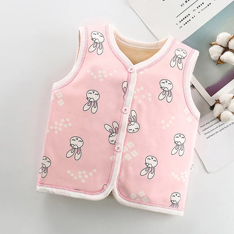 Children's Vest Cardigan Unisex Vests Waistcoats Girl Boy 2-8Y Baby Flannel Thickened Home Clothes Toddler Girl Winter Clothes children vest
