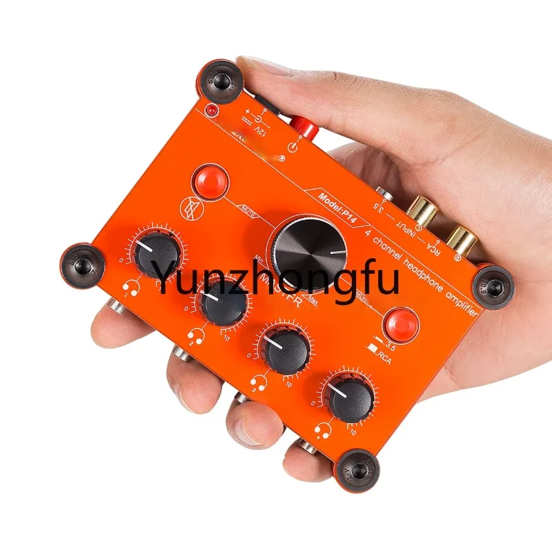 

P14 Quad 4 Channel Studio Ear Split Headphone Amplifier Four-Channel Earphone Amp Splitter