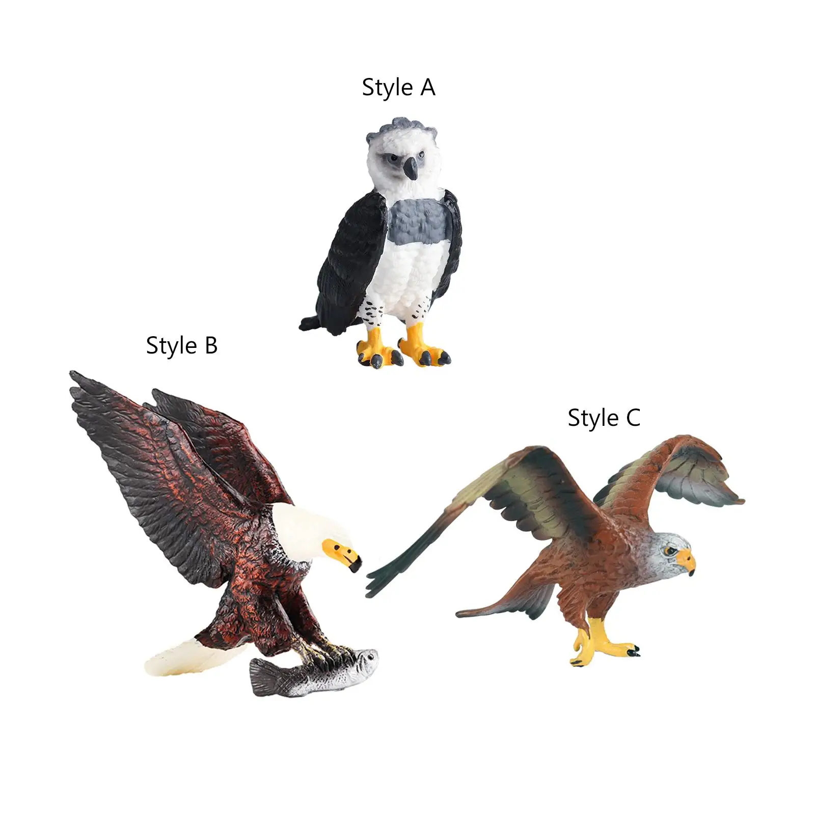 

Animal Bird Model Figures Sculptures Cake Topper Decoration Simulation Eagle Statue Model Collectible for Shelf Gifts for Kids