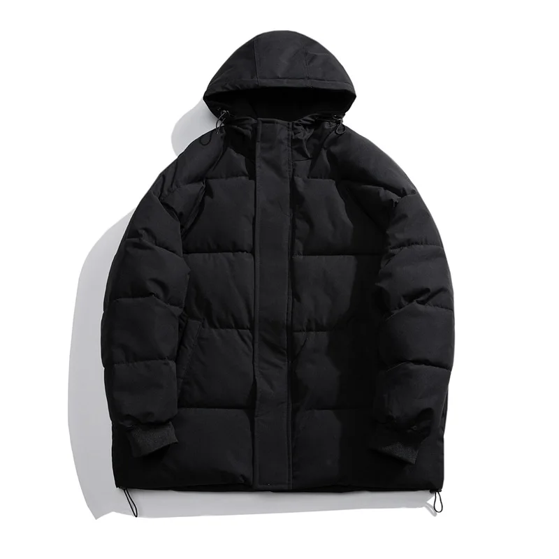 New Men's Hooded Warm Jacket Japanese Style Plain Men's Cotton Coat