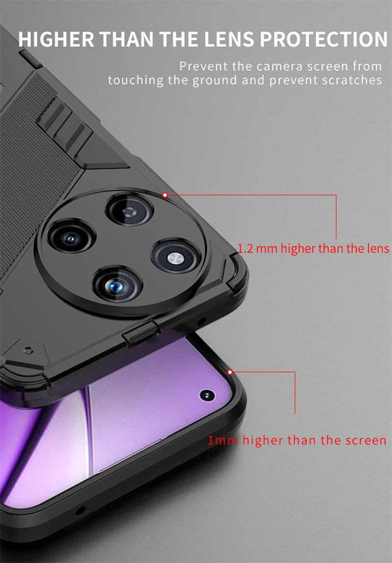 حافظة هاتف مدرعة مغناطيسية لهاتف Oppo ، Realme 11 ، 4G ، حامل مضاد للصدمات ، غطاء خلفي ، حامل مغناطيسي للسيارة ، Realme 11