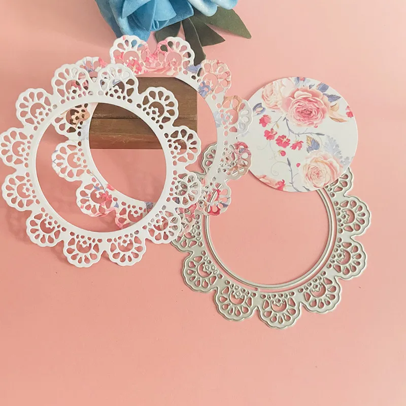 Doily Die Cut Scrapbooking Circle Lace Metal Cutting Dies Lace