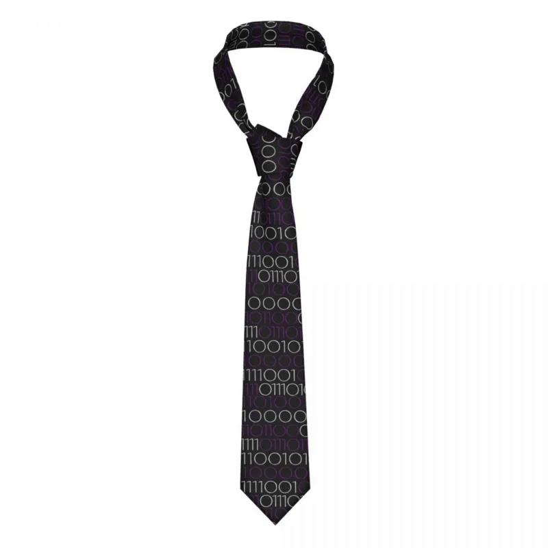 

Binary Code Funny Geek Nerd Gift Men Women Necktie Slim Polyester 8 cm Wide Neck Tie for Men Shirt Accessories Gravatas Cosplay