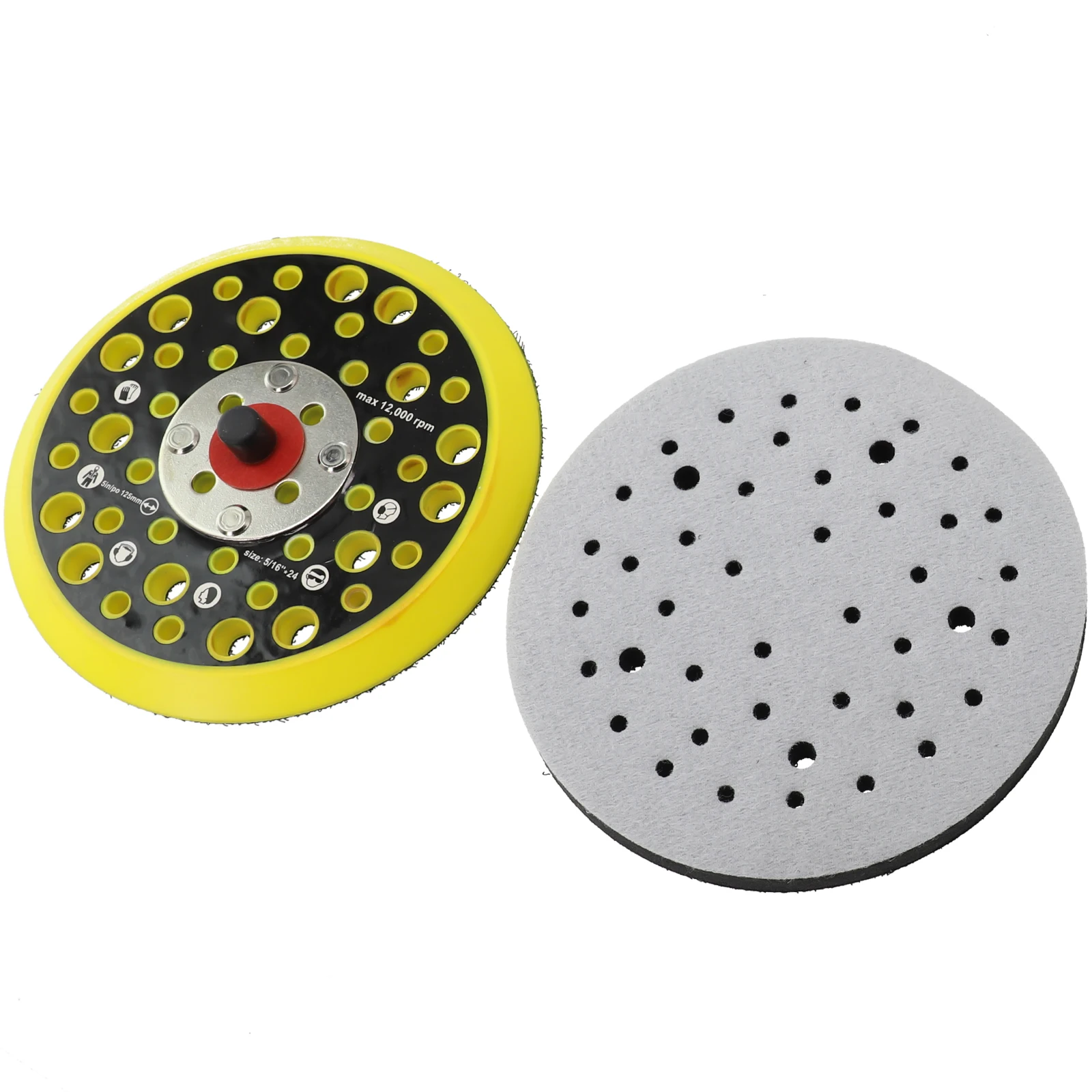 

5In 44Holes Sander Backing Pad with Sponge Interface Provides Excellent Resilience Includes Hook & Loop Sanding Disc