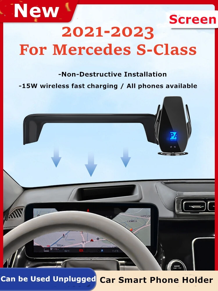 Portavasos Con Soporte Para Teléfono Para Mercedes-Benz W447 (Vito, V-Class) - Color Negro, Plástico, Fácil De Instalar Y Quitar