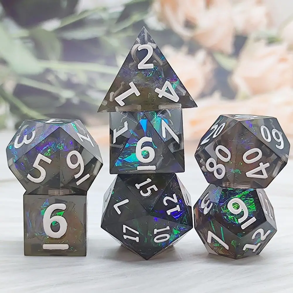 ResinDicesPolyhedralDice7PcsSetTableGamesAccessoryD6D8D10