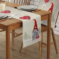 Christmas Snowflakes Gnome Linen Table Runners Dresser Scarves Decor Reusable Kitchen Dining Table Runners Christmas Decorations 2