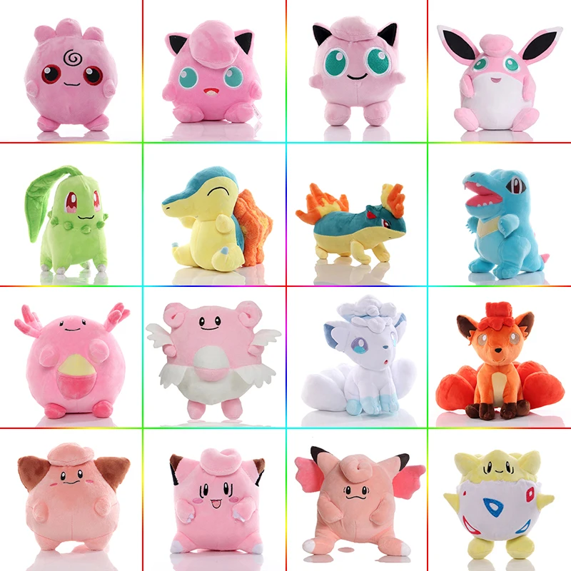 20 cm Pokemon Chikorita Clefairy Jigglypuff Pikachu Plüschtier Niedliche Anime Pichu Cleffa Cyndaquil Igglybuff Blissy Totodile Puppe