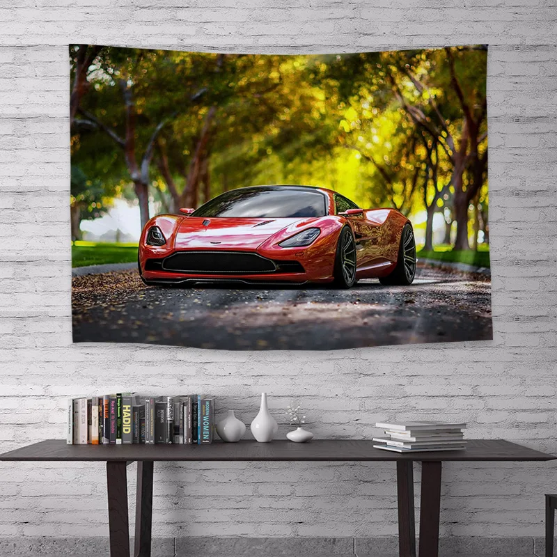 New Luxury Sports Car Series Ins Background Wall Cloth Room Bedside Decoration Hanging Cloth Ferrari Lamborghini DecorationCloth
