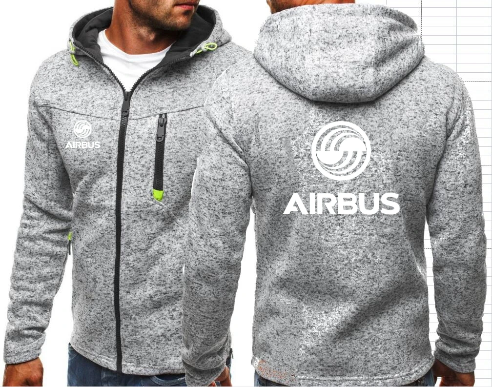 Airbus A320 Men Sports Zipper Fashion Tide Jacquard Hoodies Fleece Jacket Fall Sweatshirts Airbus Aviation Flight Hoodies