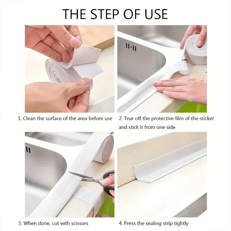 Enhanced Bathroom Sealing Tape - Waterproof Anti-Mildew Adhesive Strip