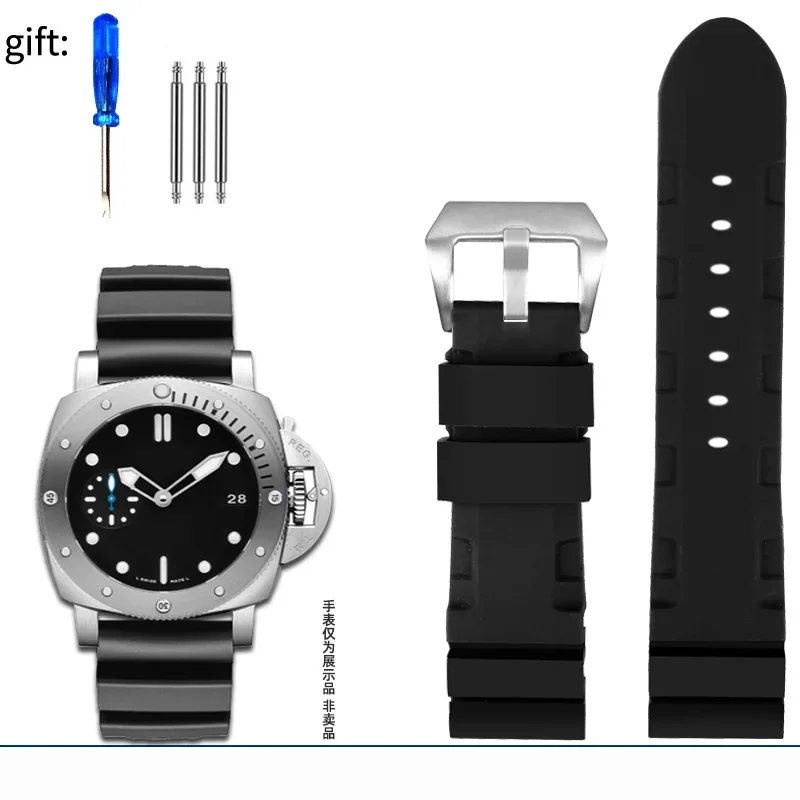 Multicolor Silicone Rubber Watchband for Men - Sport Soft Strap with Free Tools