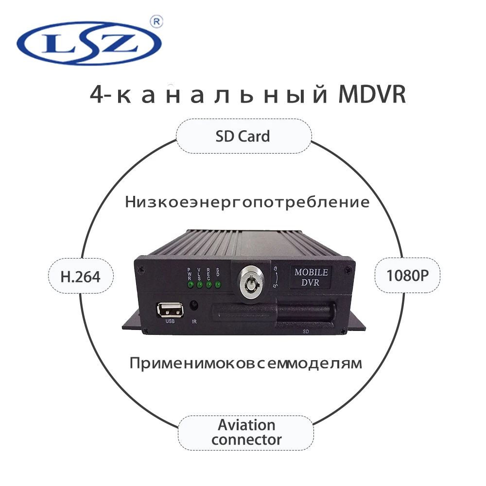 

Защита от низкого напряжения MDVR 4 канала видеонаблюдение хост-телефон автомобиль мобильный видеорегистратор