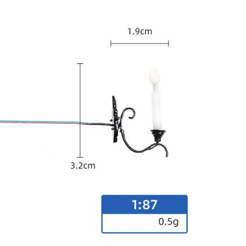 1.9*3.2cm Dollhouse Wall Lamp ABS Metal Material 12V White/Warm Light Model House Garden Decor Sand Table Chandelier