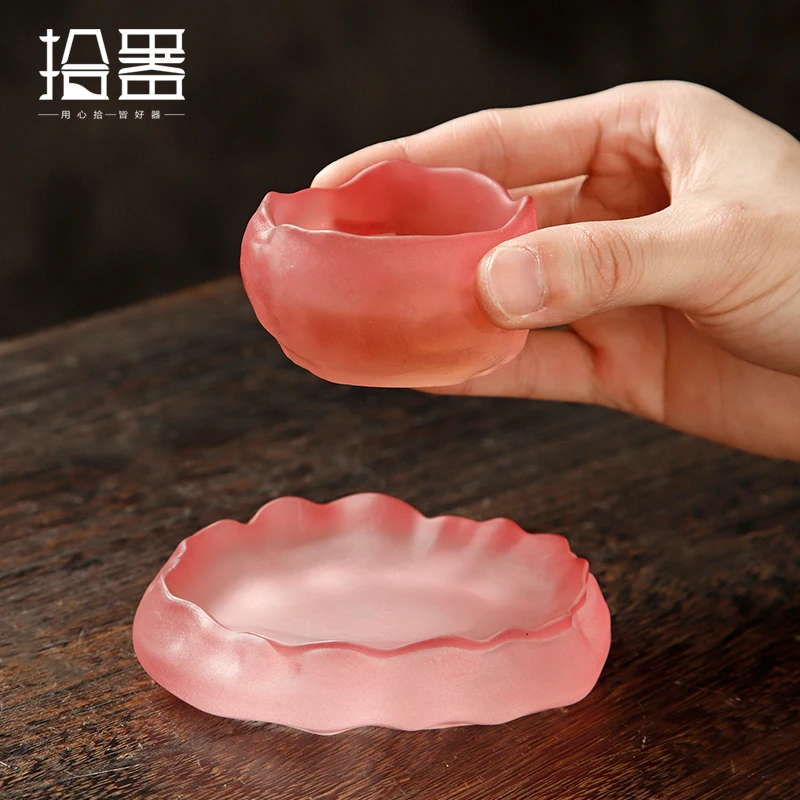 

Ancient glazed small tea cup Kung Fu tea cup single cup Master Cup Japanese sake cup transparent glass cup girl