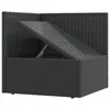 3Pcs Patio Lounge Set Poly Rattan Outdoor Garden Movable Decor with Removable Cushions Black Garden sofa, outdoor sofa 3